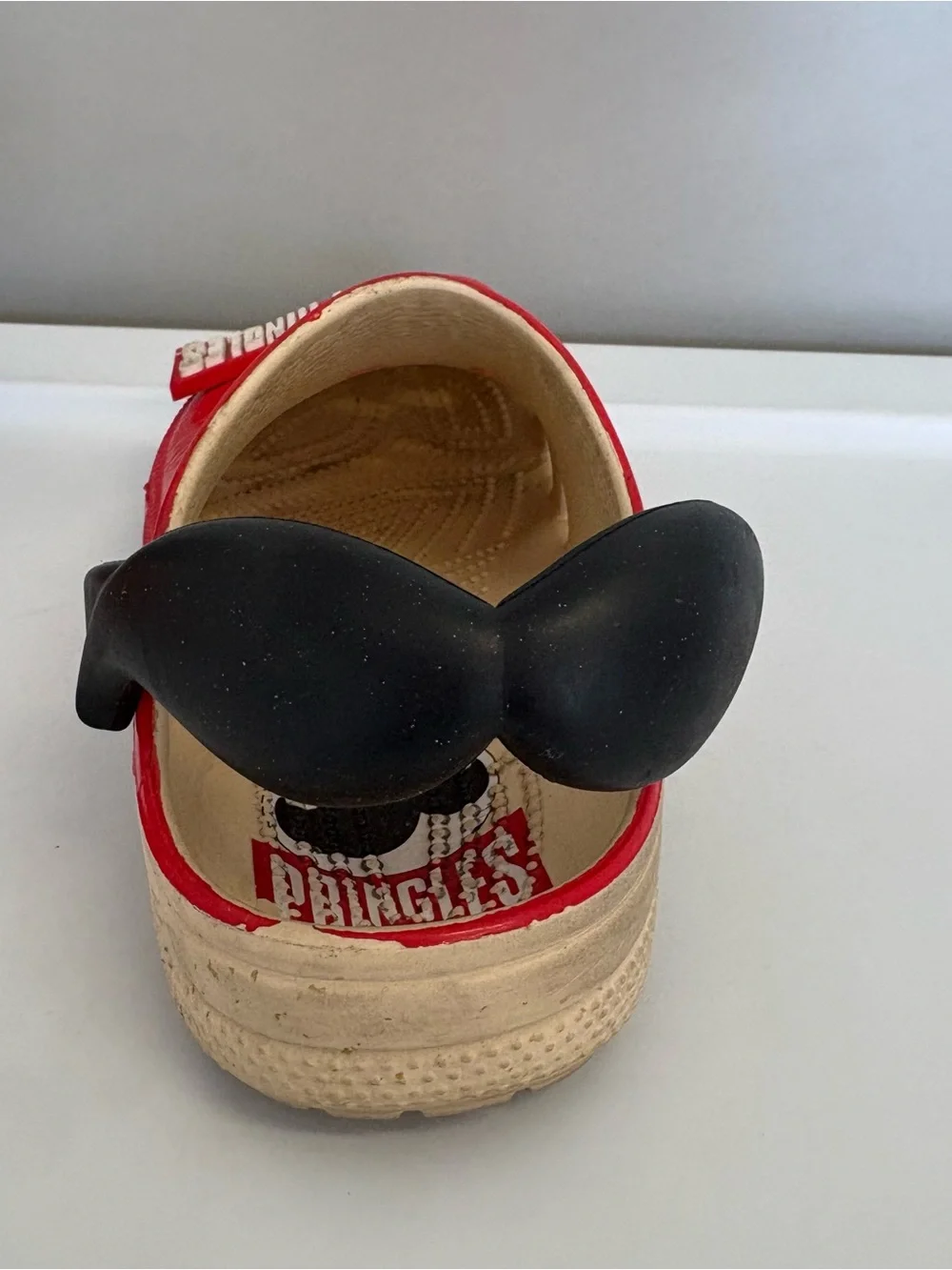 Crocs x pringles collaboration red and orange slip on shoes M7 W9